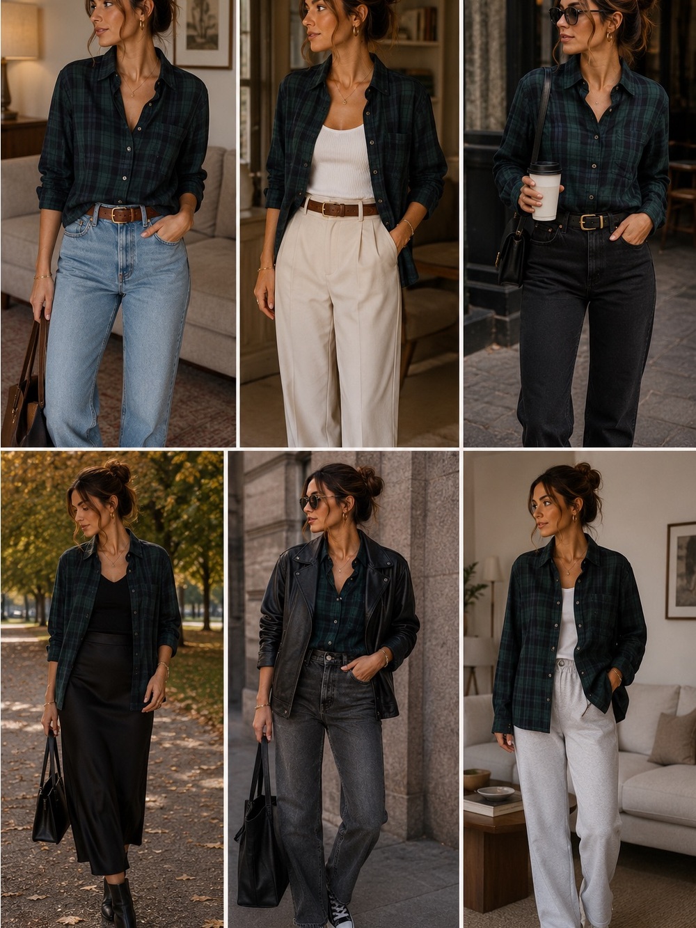 Eddie Bauer Plaid Shirt - Green & Navy